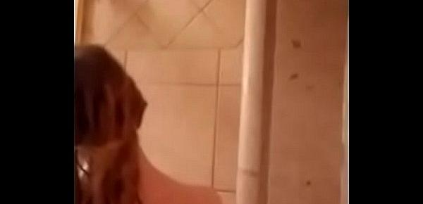  Showering teen girl recording for her boyfriend